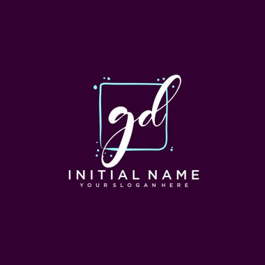 GD Monogramlı Modern Çiçek Baş Logosu