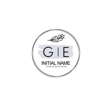 Kişisel ya da Marka İçin GE Minimal Çiçek Monogramı Logosu Koleksiyonu