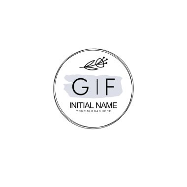 Kişisel ya da Marka İçin GF Minimum Çiçek Logosu Koleksiyonu