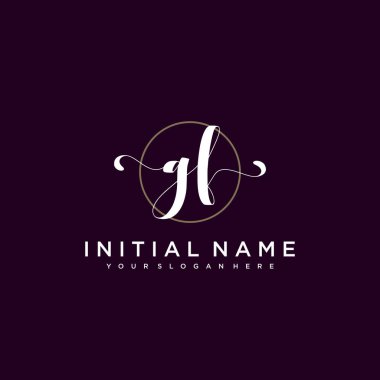 Minimalist Çiçek Baş Logosu, GF Marka Şablonu