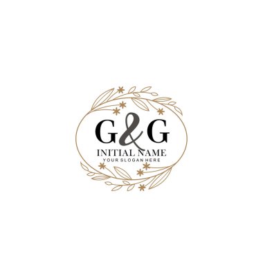 Minimalist Çiçek Baş Logosu, GG Marka Şablonu