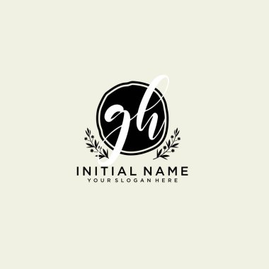 GH Monogramlı Modern Çiçek Baş Logosu