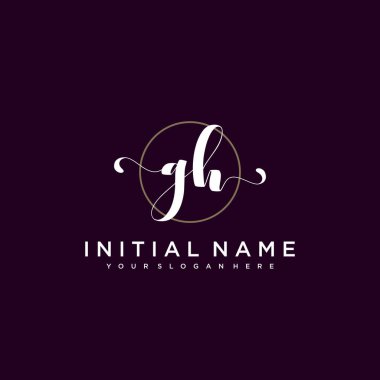 Minimalist Çiçek Baş Logosu, GH Marka Şablonu