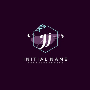 Minimalist Çiçek Baş Logosu, GJ Marka Şablonu
