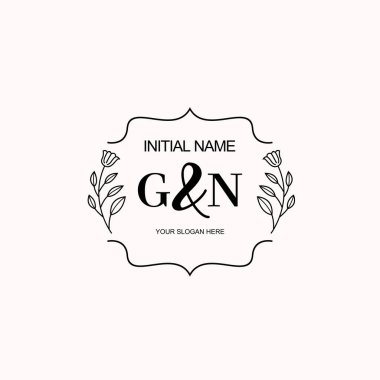Minimalist Çiçek Baş Logosu, GN Marka Şablonu