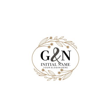 Minimalist Çiçek Baş Logosu, GN Marka Şablonu