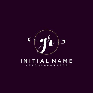 Minimalist Çiçek Baş Logosu, GR Marka Şablonu