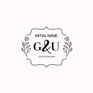 Minimalist Çiçek Baş Logosu, GU Marka Şablonu