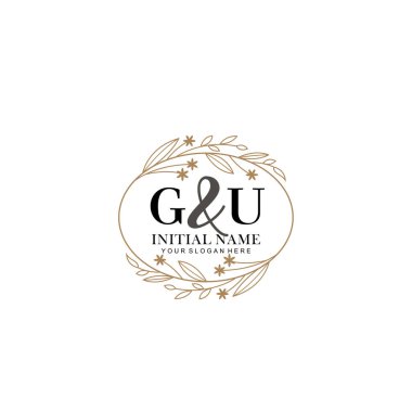 Minimalist Çiçek Baş Logosu, GU Marka Şablonu