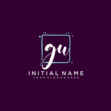 GU Monogramlı Modern Çiçek Baş Logosu