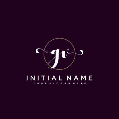 Minimalist Çiçek Baş Logosu, GV Marka Şablonu