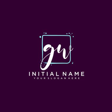 GW Monogramlı Modern Çiçek Baş Logosu