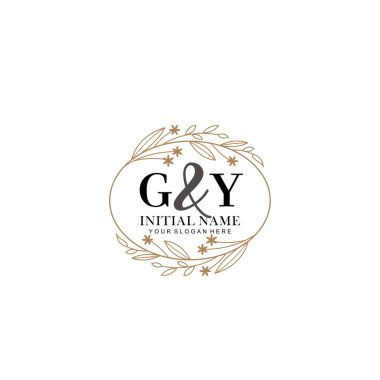 Minimalist Çiçek Baş Logosu, GY Marka Şablonu
