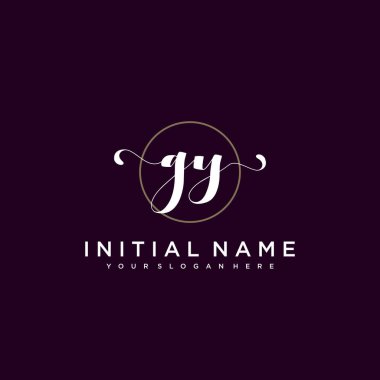 Minimalist Çiçek Baş Logosu, GY Marka Şablonu