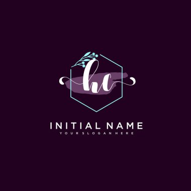 Minimalist Çiçek Baş Logosu, HC Marka Şablonu
