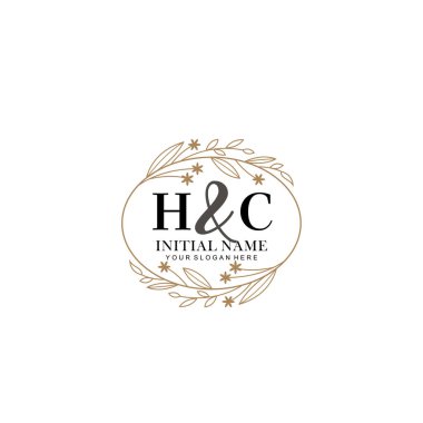 Minimalist Çiçek Baş Logosu, HC Marka Şablonu
