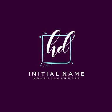 HD Monogramlı Modern Çiçek Baş Logosu