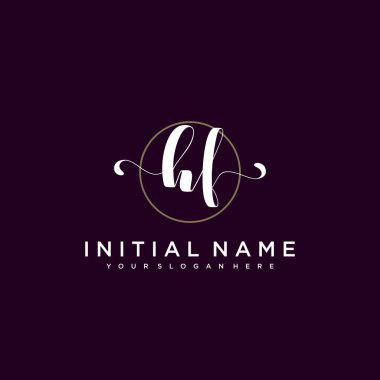 Minimalist Çiçek Baş Logosu, HF Marka Şablonu