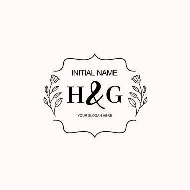 Minimalist Çiçek Baş Logosu, HG Marka Şablonu