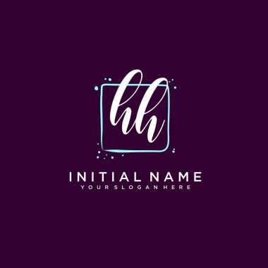 HH Monogramlı Modern Çiçek Baş Logosu