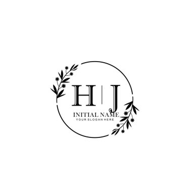 Kişisel ya da Marka İçin HJ Minimal Çiçek Logosu Koleksiyonu