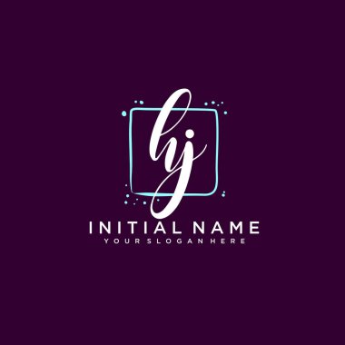 HJ Monogramlı Modern Çiçek Baş Logosu