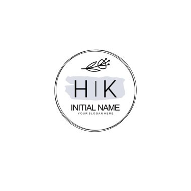 Kişisel ya da Marka İçin HK Minimal Çiçek Logosu Koleksiyonu