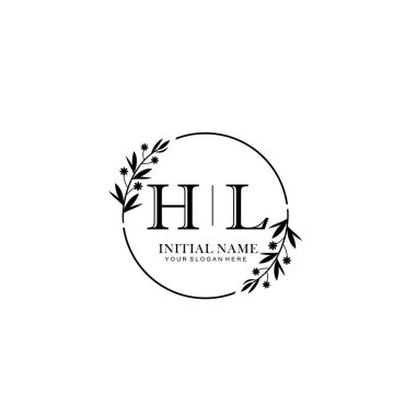 Kişisel ya da Marka İçin HL Minimum Çiçek Logosu Koleksiyonu