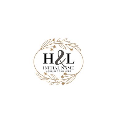 Minimalist Çiçek Baş Logosu, HL Marka Şablonu