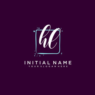 HL Monogramlı Modern Çiçek Baş Logosu