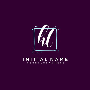 HT Monogramlı Modern Çiçek Baş Logosu