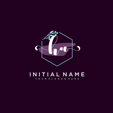 Minimalist Çiçek Baş Logosu, HU Marka Şablonu