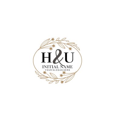 Minimalist Çiçek Baş Logosu, HU Marka Şablonu