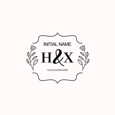 Minimalist Çiçek Baş Logosu, HX Marka Şablonu