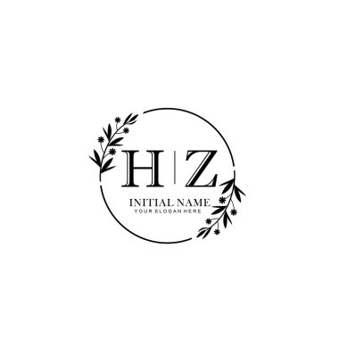 Kişisel ya da Marka İçin HZ Minimal Çiçek Logosu Koleksiyonu