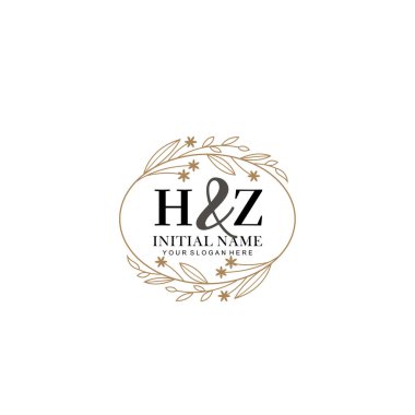 Minimalist Çiçek Baş Logosu, HZ Marka Şablonu