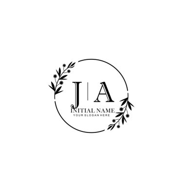 Kişisel ya da Marka İçin JA Minimal Çiçek Logosu Koleksiyonu