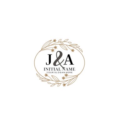 Minimalist Çiçek Baş Logosu, JA Marka Şablonu