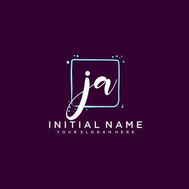 JA Monogramlı Modern Çiçek Baş Logosu