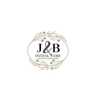 Minimalist Çiçek Baş Logosu, JB Marka Şablonu
