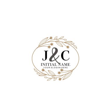 Minimalist Çiçek Baş Logosu, JC Marka Şablonu