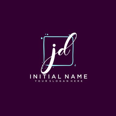 JD Monogramlı Modern Çiçek Baş Logosu