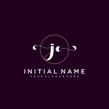Minimalist Çiçek Baş Logosu, JE Marka Şablonu