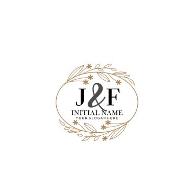 Minimalist Çiçek Baş Logosu, JF Marka Şablonu