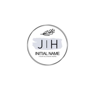 Kişisel ya da Marka İçin JH Minimal Çiçek Logosu Koleksiyonu