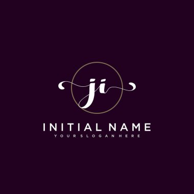 Minimalist Çiçek Baş Logosu, JI Marka Şablonu