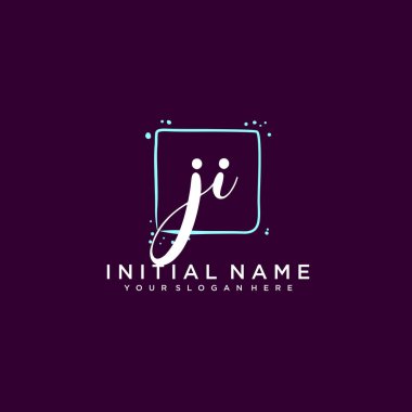 JI Monogramlı Modern Çiçek Baş Logosu