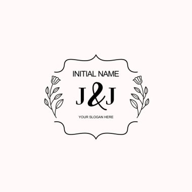 Minimalist Çiçek Baş Logosu, JJ Marka Şablonu