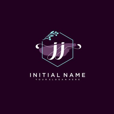 Minimalist Çiçek Baş Logosu, JJ Marka Şablonu