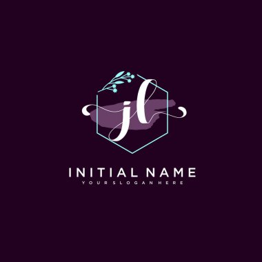 Minimalist Çiçek Baş Logosu, JL Marka Şablonu